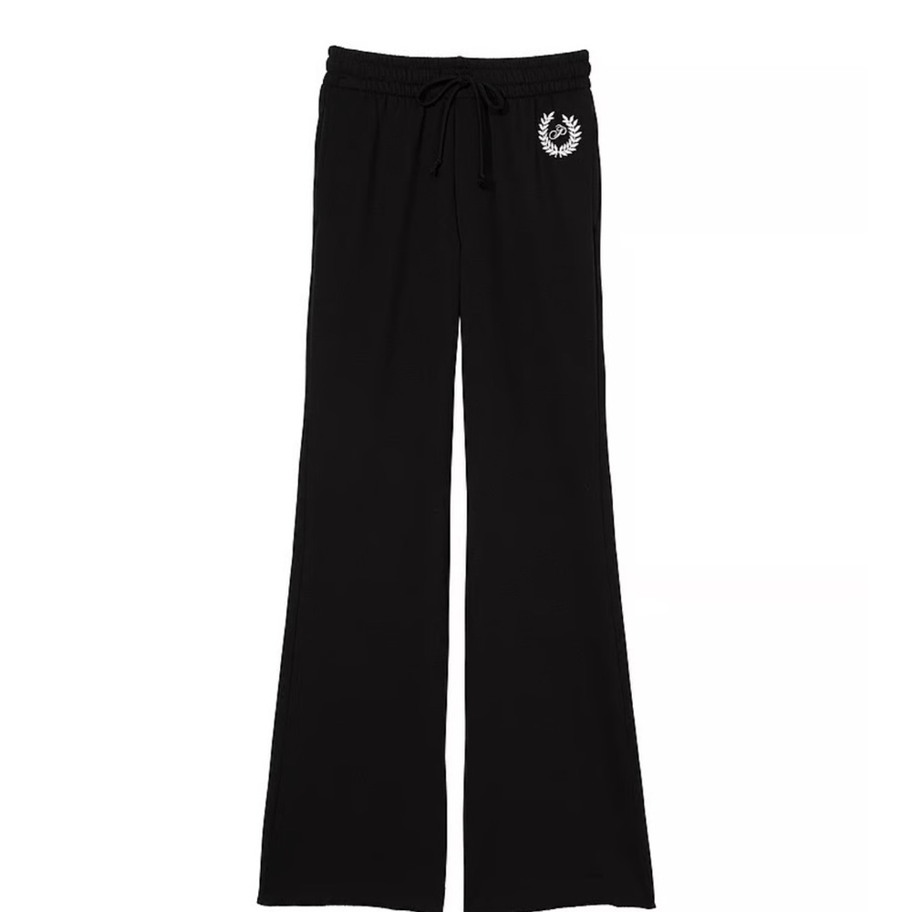 PINK EVERYDAY FLEECE HIGH-WAIST FLARE SWEATPANTS black
